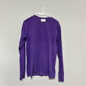 Melrose Place Skater Style Long Sleeve Shirt Purple Size Small